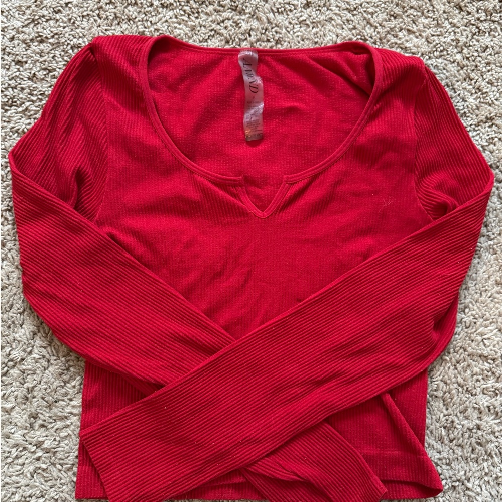 Elegant Scarlet Long Sleeve Tee